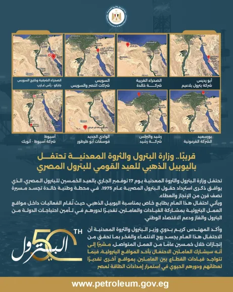 وزارة البترول والثروة المعدنية تحتفل باليوبيل الذهبي للعيد القومي للبترول المصري