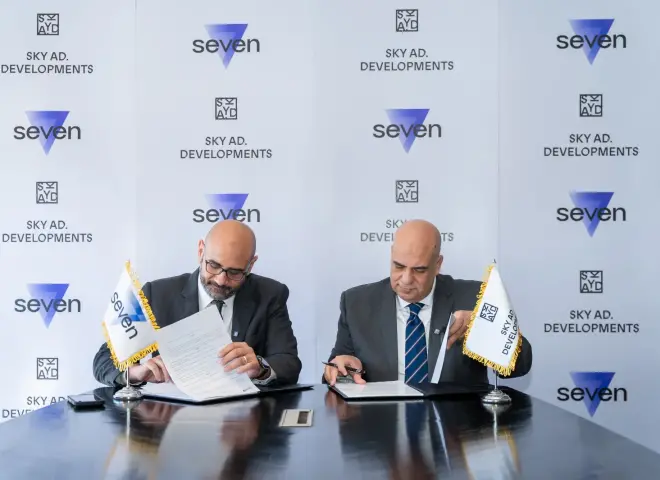 سكاي أبوظبي توقع اتفاقية مع شركة seven لتقديم حلول تمويلية مرنة للعملاء لتشطيب وحداتهم في مشروع ريزيدنس 8