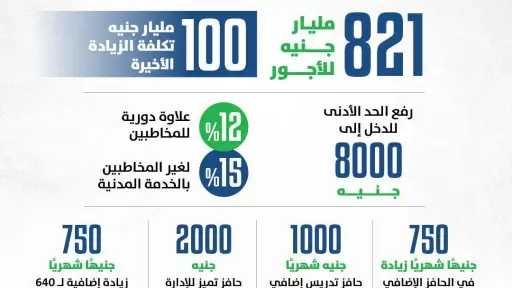 المالية: 100 مليار جنيه تكلفة إجمالية للزيادة الأخيرة بالأجور