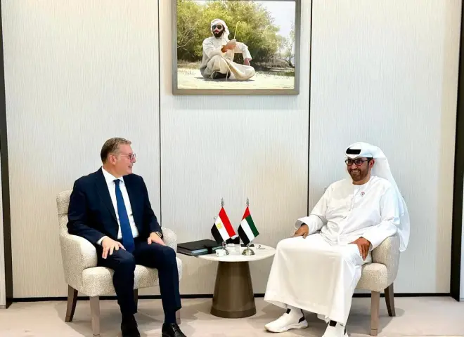 بدوي والجابر يبحثان زيادة استثمارات أدنوك في مصر وتعزيز دور الشركات المصرية بالإمارات