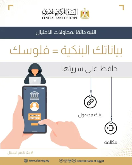 المركزي المصري يطلق حملة توعوية موحدة لمكافحة مخاطر الاحتيال على مستوى القطاع المصرفي