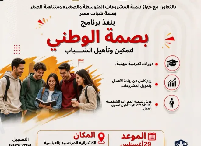 جهاز تنمية المشروعات و”بصمة شباب مصر” ينظمان يوما تدريبيا لتعريف الشباب بفرص ريادة الأعمال